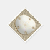 砂ドルのスパークリー金ゴールドビーチ砂 スタンダードカクテルナプキン (角)