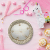 砂ドルのスパークリー金ゴールドビーチ砂 ペーパープレート (パーティー)