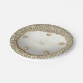 砂ドルのスパークリー金ゴールドビーチ砂 ペーパープレート (アングル)