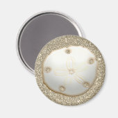 砂ドルのスパークリー金ゴールドビーチ砂 マグネット (正面/裏面)