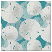 砂ドルのパターン（青） ファブリック (クローズアップ)