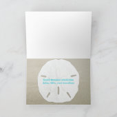 砂ドルのビーチの熱帯クリスマスカード シーズンカード (内部)