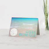 砂ドルのビーチの熱帯クリスマスカード シーズンカード (正面)