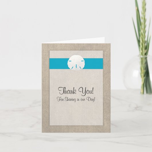 砂ドルのビーチ結婚式のサンキューカード-マリブ サンキューカード (正面)