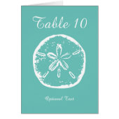 砂ドルのビーチ結婚式のテーブルの座席表 (正面)