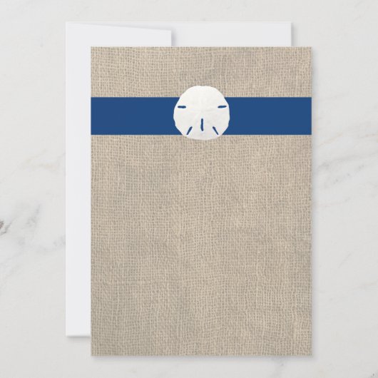 砂ドルのビーチ結婚式の招待状の孔雀青 招待状 (裏面)