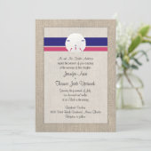 砂ドルのビーチ結婚式の招待状- 「メロン海軍 招待状 (スタンド正面)