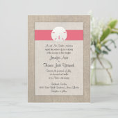 砂ドルのビーチ結婚式の招待状-珊瑚 招待状 (スタンド正面)