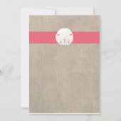 砂ドルのビーチ結婚式の招待状-珊瑚 招待状 (裏面)