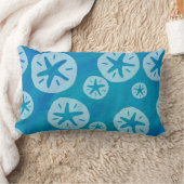 砂ドルの白くおよび青パターン ランバークッション (ブランケット)