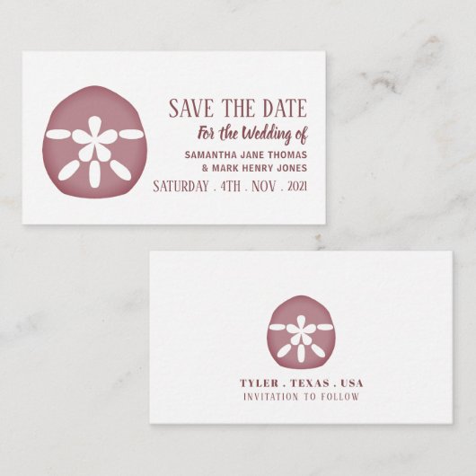 砂ドルの移動、日付の保存 エンクロージャーカード (正面/裏面)