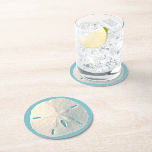 砂ドルの紙のコースター ラウンドペーパーコースター (インサイチュ)