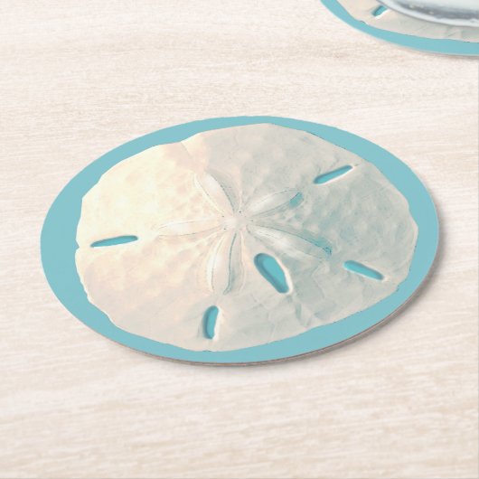 砂ドルの紙のコースター ラウンドペーパーコースター (アングル)