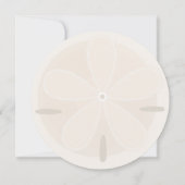 砂ドルの結婚式のリハーサルの夕食 招待状 (裏面)