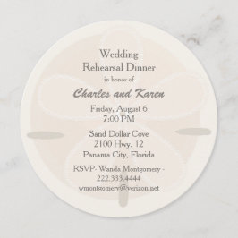 砂ドルの結婚式のリハーサルの夕食 招待状