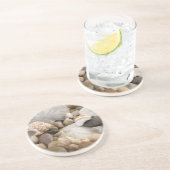 砂ドルの貝および小石 コースター (側面)