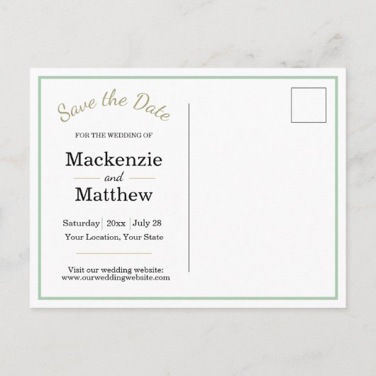 砂ドルビーチ日付の保存 案内ポストカード (裏面)