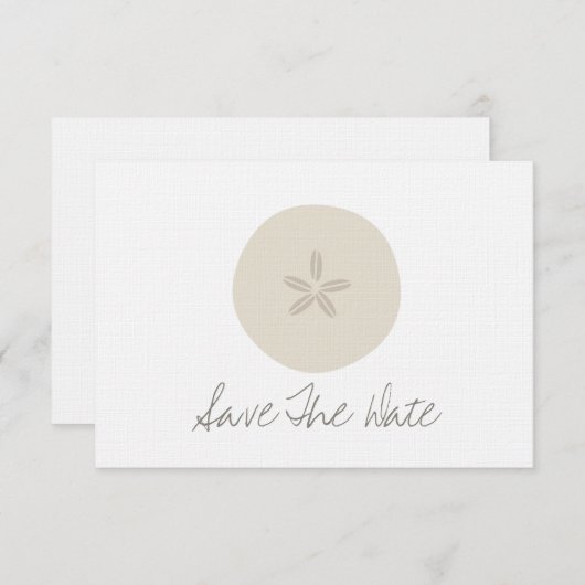 砂ドルビーチ結婚式日付の保存 セーブザデート (正面/裏面)