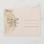 砂ドルビーチ結婚式日付の保存 案内ポストカード (裏面)