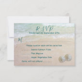 砂ドルメニュー返信 ビーチ背景画像 招待状 (正面)