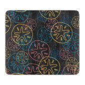 砂ドルライン赤い黄色の青 カッティングボード (正面)