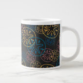 砂ドルライン赤い黄色の青 ジャンボコーヒーマグカップ (右)