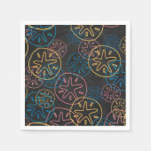 砂ドルライン赤い黄色の青 スタンダードカクテルナプキン (正面)