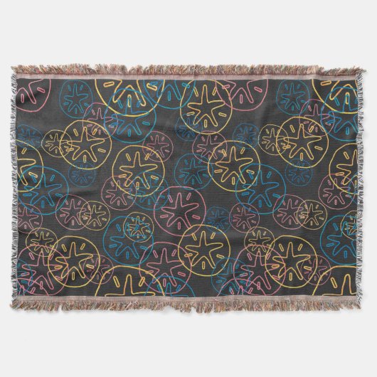 砂ドルライン赤い黄色の青 スローブランケット (正面)