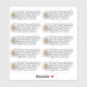 砂ドル型差出人住所シール シール (シート)