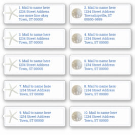 砂ドル海スターホワイト個々の郵送 シール