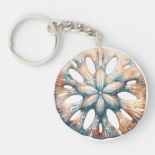 砂ドル海スプラッシュシーウォーター結婚カラー キーホルダー (正面)