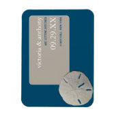 砂ドル海ブルービーチ結婚式日付を保存 マグネット (縦)