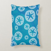 砂ドル白と青のパターン アクセントクッション (正面(垂直))