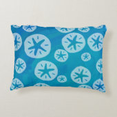 砂ドル白と青のパターン アクセントクッション (裏面)