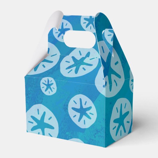 砂ドル白と青のパターン フェイバーボックス (裏面サイド)