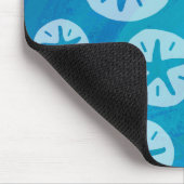 砂ドル白と青のパターン マウスパッド (コーナー)