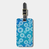 砂ドル白と青のパターン ラゲッジタグ (正面縦)