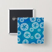 砂ドル白と青のパターン 缶バッジ (正面&裏面)