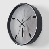 砂ドル白黒ビーチ夏時計 壁時計 (傾斜)