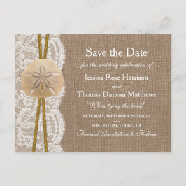 砂ドル素朴のコレクションは日付を保存 案内ポストカード