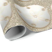 砂ドル金ゴールドグリッタールックビーチ砂の夏 ラッピングペーパー (ロールコーナー)