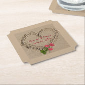 砂ハートバラ紙コースター ペーパーコースター (アングル)