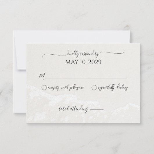 砂ハートビーチ結婚式反応 出欠カード (正面)