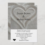 砂ハート結婚式招待状 招待状 (正面/裏面)