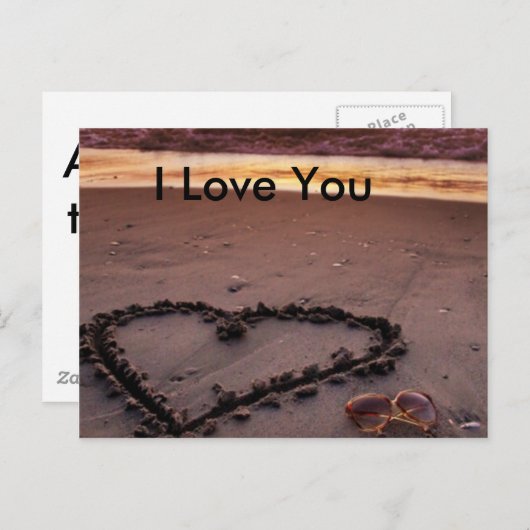 砂ハート ポストカード (正面/裏面)