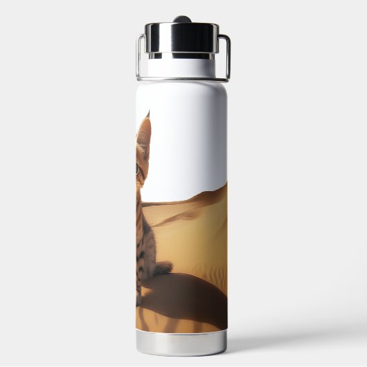 砂パーソナライズされた猫 ウォーターボトル (背面)