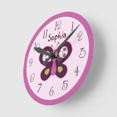 砂パーソナライズされた糖梅/蝶時計 ラウンド壁時計 (傾斜)