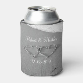 砂パーソナライズされた缶の結婚ハート 缶クーラー