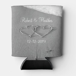 砂パーソナライズされた缶の結婚ハート 缶クーラー