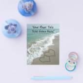 砂ビーチの連動ハート、海結婚/s チラシ (シングル)